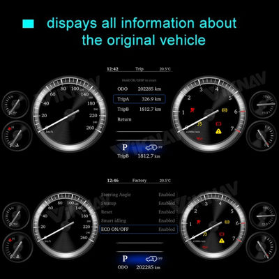 Car Digital Instrument Cluster Panel For Toyota Prado 2010-2019 LCD Meter