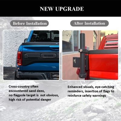 2017-2020 2022 Ford F150 Pickup Truck Bed Flag Pole Holder Rack Aluminium Alloy