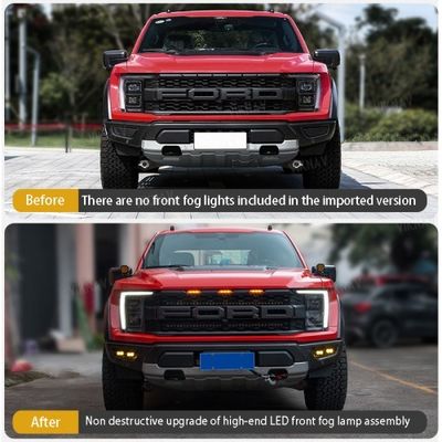 CE 2021-2023 Ford F150 Raptor Front Bumper Yellow Led Fog Light Signal Lamps 2P