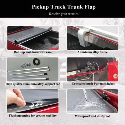 24oz Heavy Duty Ford F150 Truck Bed Replacement Tonneau Cover LED DRL