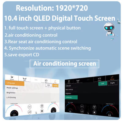 10.4inch AC Panel Display For Land Range Rover Vogue V8 L322 Keep the original functions with Car Air Condition Contrl