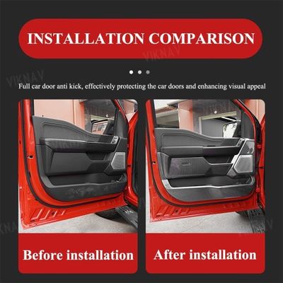 Viknav Car Door Anti Kick Pad for Ford F-150 F150 2015-2020 Accessories Carbon Fiber Style Leather
