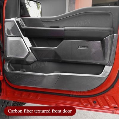 Viknav Car Door Anti Kick Pad for Ford F-150 F150 2015-2020 Accessories Carbon Fiber Style Leather