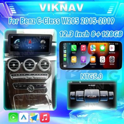 Viknav 12.3 Inch Android Car For Mercedes Benz C W205 GLC X253 V W447 X 2015-2019 With Screen Player GPS 2Din (NTG5.0)