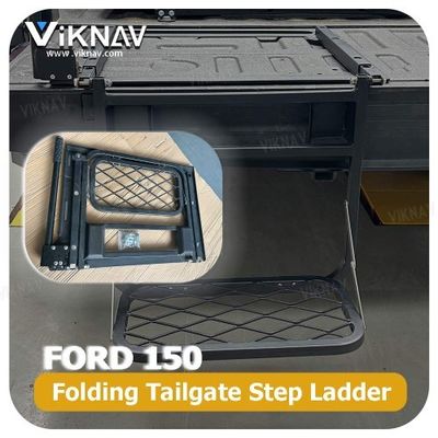 Viknav Foldable Pickup Truck Tailgate Ladder with Grab Handle Heavy Duty Universal Folding Tailgate