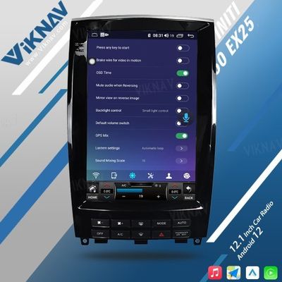 Viknav 12.1 Inch Car Stereo Autoradio For Infiniti QX50 EX25 2013-2020 Multimedia DVD Player GPS Navigation Head Unit