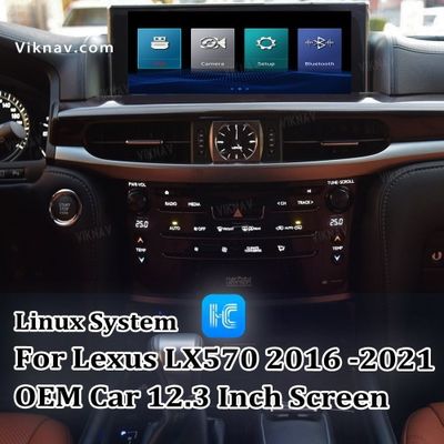 Viknav Fit For Original Car 12.3 Inch Screen Linux System For Lexus LX570 2016-2021 Wireless Apple CarPlay Android Auto