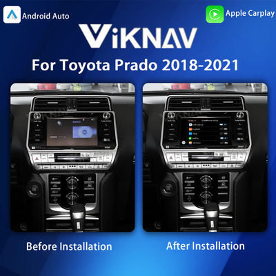 Viknav Linux System For Toyota Prado 2018-2021 Decoder Box Wireless Apple CarPlay Android Auto Only Support Original Car