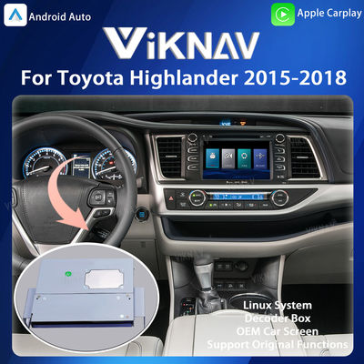 Viknav Linux System For Toyota Highlander 2015-2018 Decoder Box Wireless Apple CarPlay Android Auto