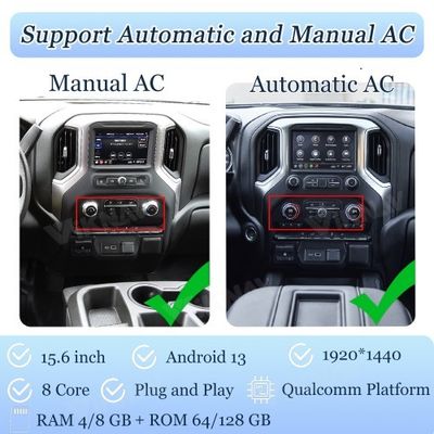 VIKNAV 15.6"Car Radio For Chevrolet Silverado GMC SIERRA 2019-2023 Carplay Android Auto