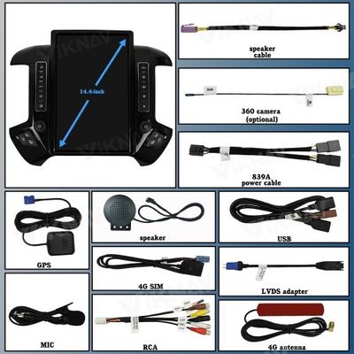 VIKNAV 14.4'' Car Radio For Chevrolet Silverado / GMC SIERRA 2013-2018 （Black）