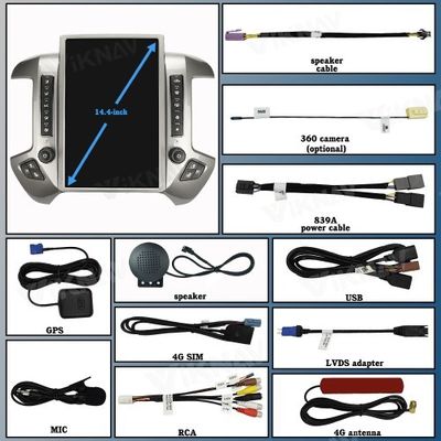 VIKNAV 14.4'' Car Radio For Chevrolet Silverado / GMC SIERRA 2013-2018 （Sliver）