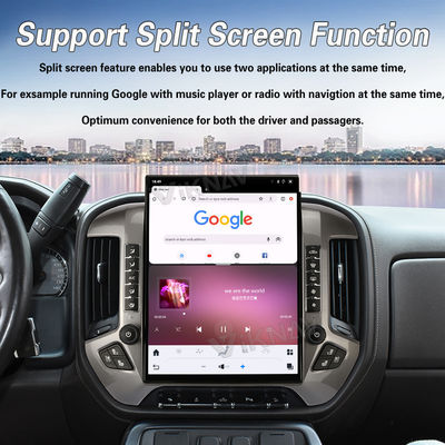 Viknav 15.6 inch Large Screen Car Radio For Chevrolet Silverado / GMC SIERRA 2014-2018 Android Head Unit Wireless Carpaly GPS Navigation Multimedia Player Autoradio(silvery 128GB)