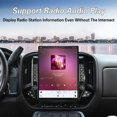 Viknav 15.6 Inch Car Radio For Chevrolet Silverado / GMC SIERRA 2014-2018 HD Touch Screen Android Head Unit Wirless Carplay GPS Navigation Player Autoradio (black 128GB)