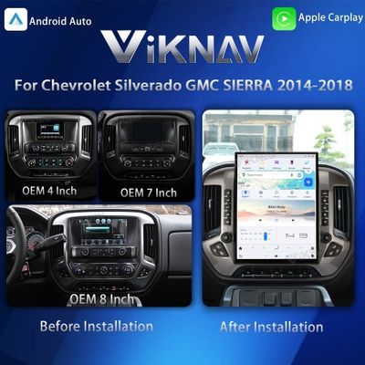 VIKNAV 15.6'' Car Radio For Chevrolet Silverado / GMC SIERRA 2014-2018 （Sliver）