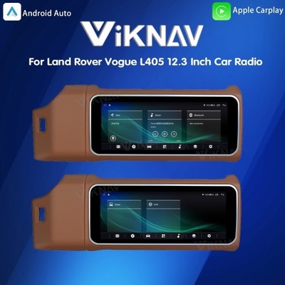 Viknav 12.3 Inch Touch Screen Car Radio For Land Rover Range Rover Vogue L405 2013-2017 Multimedia Player GPS Navigation Head Unit (Brown)