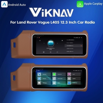 Viknav 12.3 Inch Touch Screen Car Radio For Land Rover Range Rover Vogue L405 2013-2017 Multimedia Player GPS Navigation Head Unit (Brown)
