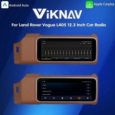 Viknav 12.3 Inch Touch Screen Car Radio For Land Rover Range Rover Vogue L405 2013-2017 Multimedia Player GPS Navigation Head Unit (Brown)