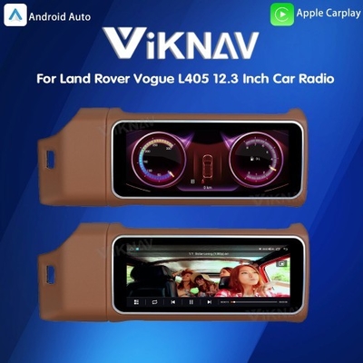 Viknav 12.3 Inch Touch Screen Car Radio For Land Rover Range Rover Vogue L405 2013-2017 Multimedia Player GPS Navigation Head Unit (Brown)