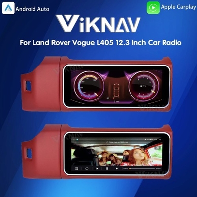 Viknav 12.3 Inch Touch Screen Car Radio For Land Rover Range Rover Vogue L405 2013-2017 Multimedia Player GPS Navigation Head Unit (Red)
