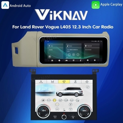 Viknav 12.3 Inch Touch Screen Car Radio And AC For Land Rover Range Rover Vogue L405 2013-2017 Multimedia Player GPS Navigation Head Unit (Beige All)