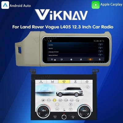 Viknav 12.3 Inch Touch Screen Car Radio And AC For Land Rover Range Rover Vogue L405 2013-2017 Multimedia Player GPS Navigation Head Unit (Beige All)