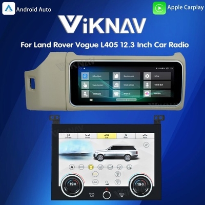 Viknav 12.3 Inch Touch Screen Car Radio And AC For Land Rover Range Rover Vogue L405 2013-2017 Multimedia Player GPS Navigation Head Unit (Beige All)