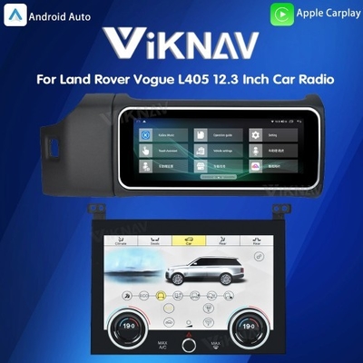 Viknav 12.3 Inch Touch Screen Car Radio And AC For Land Rover Range Rover Vogue L405 2013-2017 Multimedia Player GPS Navigation Head Unit (Black All)