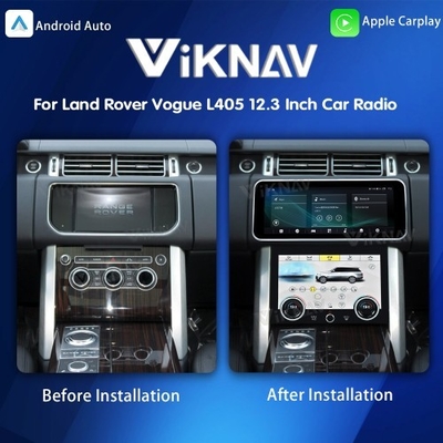 Viknav 12.3 Inch Touch Screen Car Radio And AC For Land Rover Range Rover Vogue L405 2013-2017 Multimedia Player GPS Navigation Head Unit (Black All)
