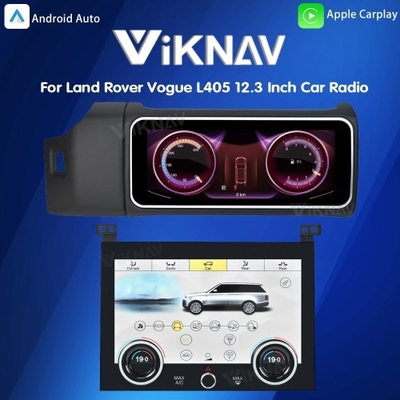 Viknav 12.3 Inch Touch Screen Car Radio And AC For Land Rover Range Rover Vogue L405 2013-2017 Multimedia Player GPS Navigation Head Unit (Black All)