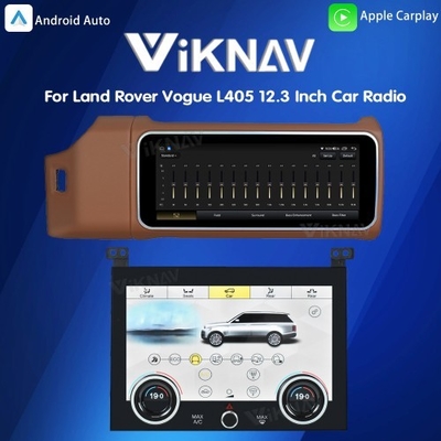 Viknav 12.3 Inch Touch Screen Car Radio And AC For Land Rover Range Rover Vogue L405 2013-2017 Multimedia Player GPS Navigation Head Unit (Brown All)