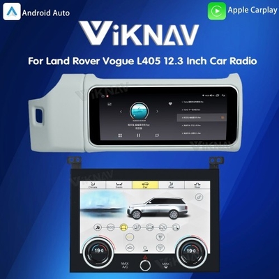 Viknav 12.3 Inch Touch Screen Car Radio And AC For Land Rover Range Rover Vogue L405 2013-2017 Multimedia Player GPS Navigation Head Unit (Ivory All)
