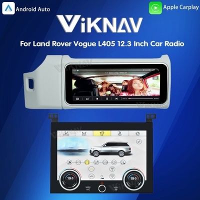 Viknav 12.3 Inch Touch Screen Car Radio And AC For Land Rover Range Rover Vogue L405 2013-2017 Multimedia Player GPS Navigation Head Unit (Ivory All)