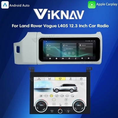 Viknav 12.3 Inch Touch Screen Car Radio And AC For Land Rover Range Rover Vogue L405 2013-2017 Multimedia Player GPS Navigation Head Unit (Ivory All)