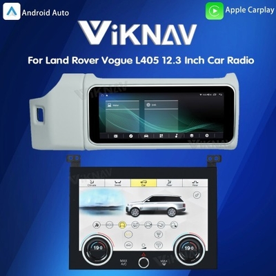 Viknav 12.3 Inch Touch Screen Car Radio And AC For Land Rover Range Rover Vogue L405 2013-2017 Multimedia Player GPS Navigation Head Unit (Ivory All)