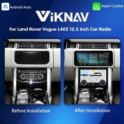 Viknav 12.3 Inch Touch Screen Car Radio And AC For Land Rover Range Rover Vogue L405 2013-2017 Multimedia Player GPS Navigation Head Unit (Ivory All)