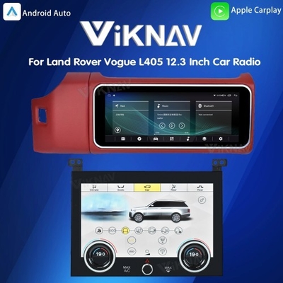 Viknav 12.3 Inch Touch Screen Car Radio And AC For Land Rover Range Rover Vogue L405 2013-2017 Multimedia Player GPS Navigation Head Unit (Red All)