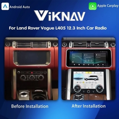 Viknav 12.3 Inch Touch Screen Car Radio And AC For Land Rover Range Rover Vogue L405 2013-2017 Multimedia Player GPS Navigation Head Unit (Red All)