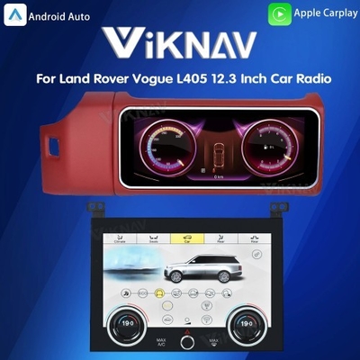 Viknav 12.3 Inch Touch Screen Car Radio And AC For Land Rover Range Rover Vogue L405 2013-2017 Multimedia Player GPS Navigation Head Unit (Red All)