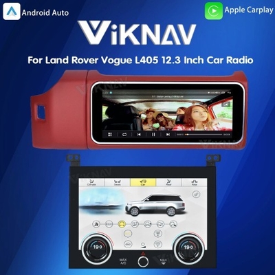 Viknav 12.3 Inch Touch Screen Car Radio And AC For Land Rover Range Rover Vogue L405 2013-2017 Multimedia Player GPS Navigation Head Unit (Red All)