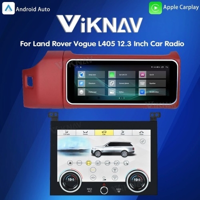 Viknav 12.3 Inch Touch Screen Car Radio And AC For Land Rover Range Rover Vogue L405 2013-2017 Multimedia Player GPS Navigation Head Unit (Red All)