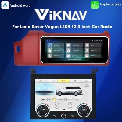 Viknav 12.3 Inch Touch Screen Car Radio And AC For Land Rover Range Rover Vogue L405 2013-2017 Multimedia Player GPS Navigation Head Unit (Red All)