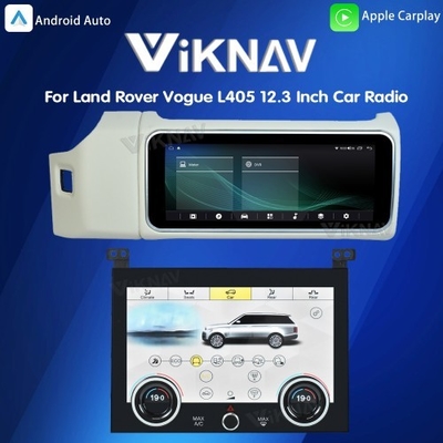 Viknav 12.3 Inch Touch Screen Car Radio And AC For Land Rover Range Rover Vogue L405 2013-2017 Multimedia Player GPS Navigation Head Unit (White All)