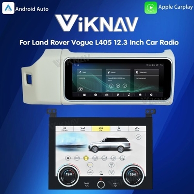 Viknav 12.3 Inch Touch Screen Car Radio And AC For Land Rover Range Rover Vogue L405 2013-2017 Multimedia Player GPS Navigation Head Unit (White All)