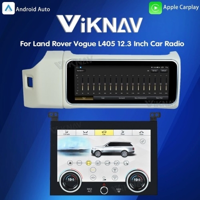 Viknav 12.3 Inch Touch Screen Car Radio And AC For Land Rover Range Rover Vogue L405 2013-2017 Multimedia Player GPS Navigation Head Unit (White All)