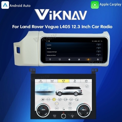Viknav 12.3 Inch Touch Screen Car Radio And AC For Land Rover Range Rover Vogue L405 2013-2017 Multimedia Player GPS Navigation Head Unit (White All)