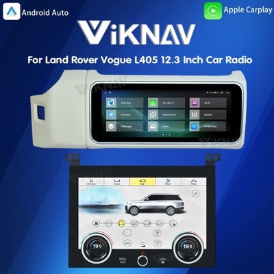 Viknav 12.3 Inch Touch Screen Car Radio And AC For Land Rover Range Rover Vogue L405 2013-2017 Multimedia Player GPS Navigation Head Unit (White All)