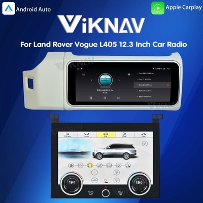 Viknav 12.3 Inch Touch Screen Car Radio And AC For Land Rover Range Rover Vogue L405 2013-2017 Multimedia Player GPS Navigation Head Unit (White All)