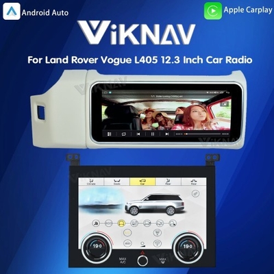 Viknav 12.3 Inch Touch Screen Car Radio And AC For Land Rover Range Rover Vogue L405 2013-2017 Multimedia Player GPS Navigation Head Unit (White All)