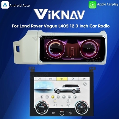 Viknav 12.3 Inch Touch Screen Car Radio And AC For Land Rover Range Rover Vogue L405 2013-2017 Multimedia Player GPS Navigation Head Unit (White All)